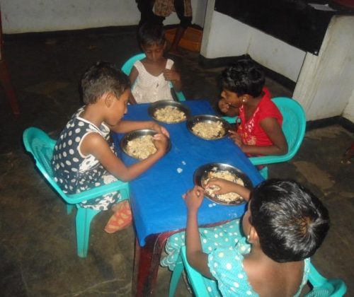 Meals at Bharathy Illam Children Home in Mulliyawalai