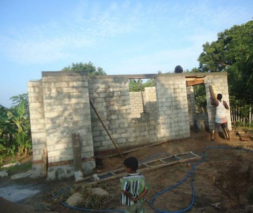 Progress of the 3rd house construction in Nehrupuram, Sri Lanka.